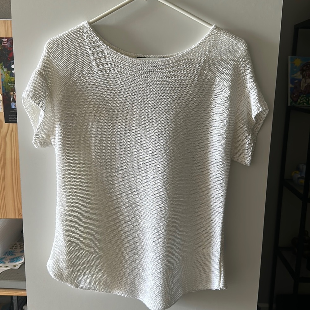 Cable & Gauge White Sweater